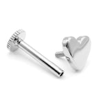 14K Gold Plain Heart Shape Tragus Jewelry, Labret Lip Piercing