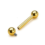 Gold Tongue Barbell Big gauges: Internally Threaded 16g to 0G Body Piercing Jewelry