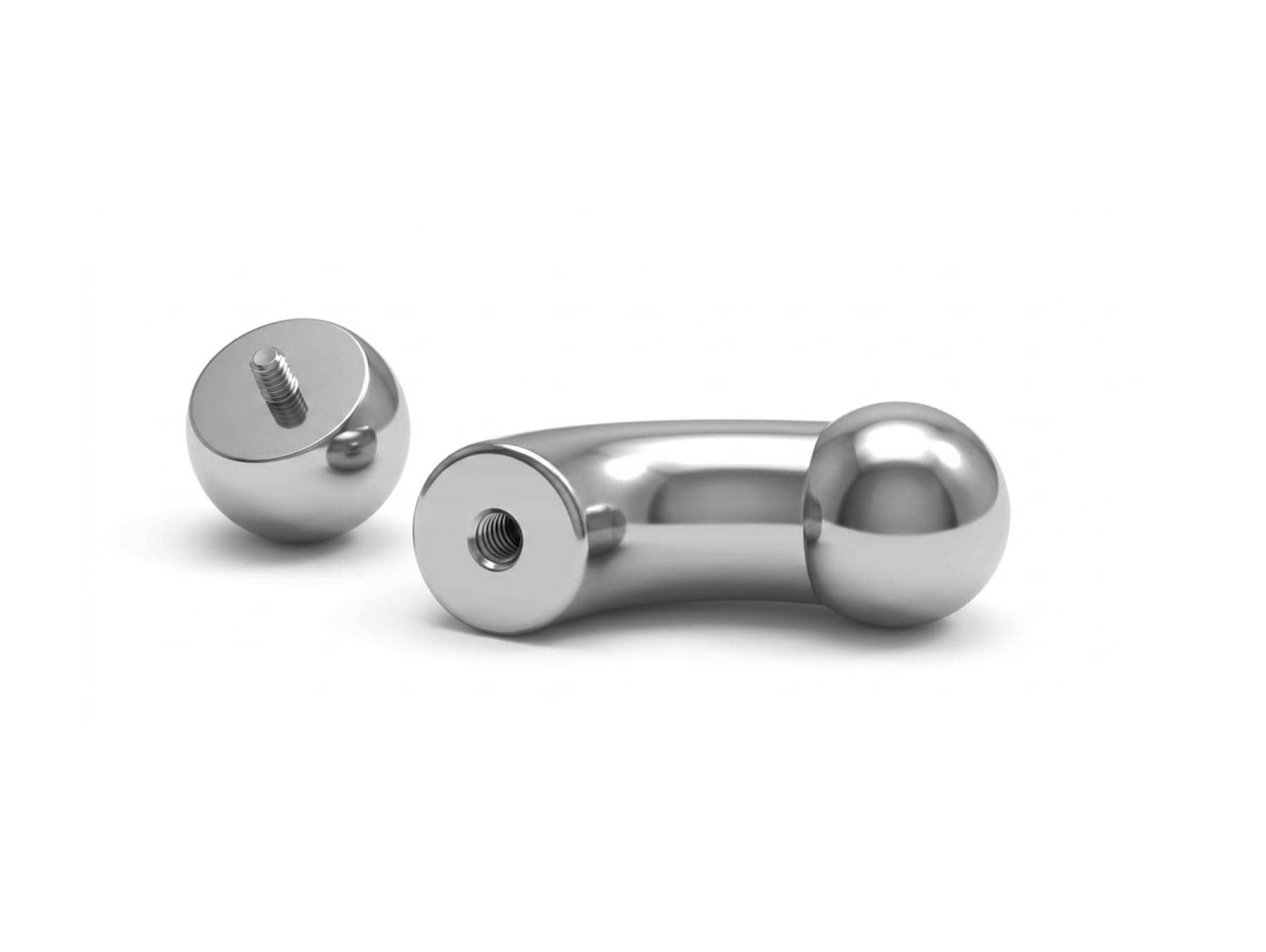 Titanium Prince Albert Piercing Big gauges Curve Barbells: Internally Threaded 12G-0G