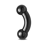 Titanium Black Prince Albert Piercing Big gauges Curve Barbells: Internally Threaded 12G-0G