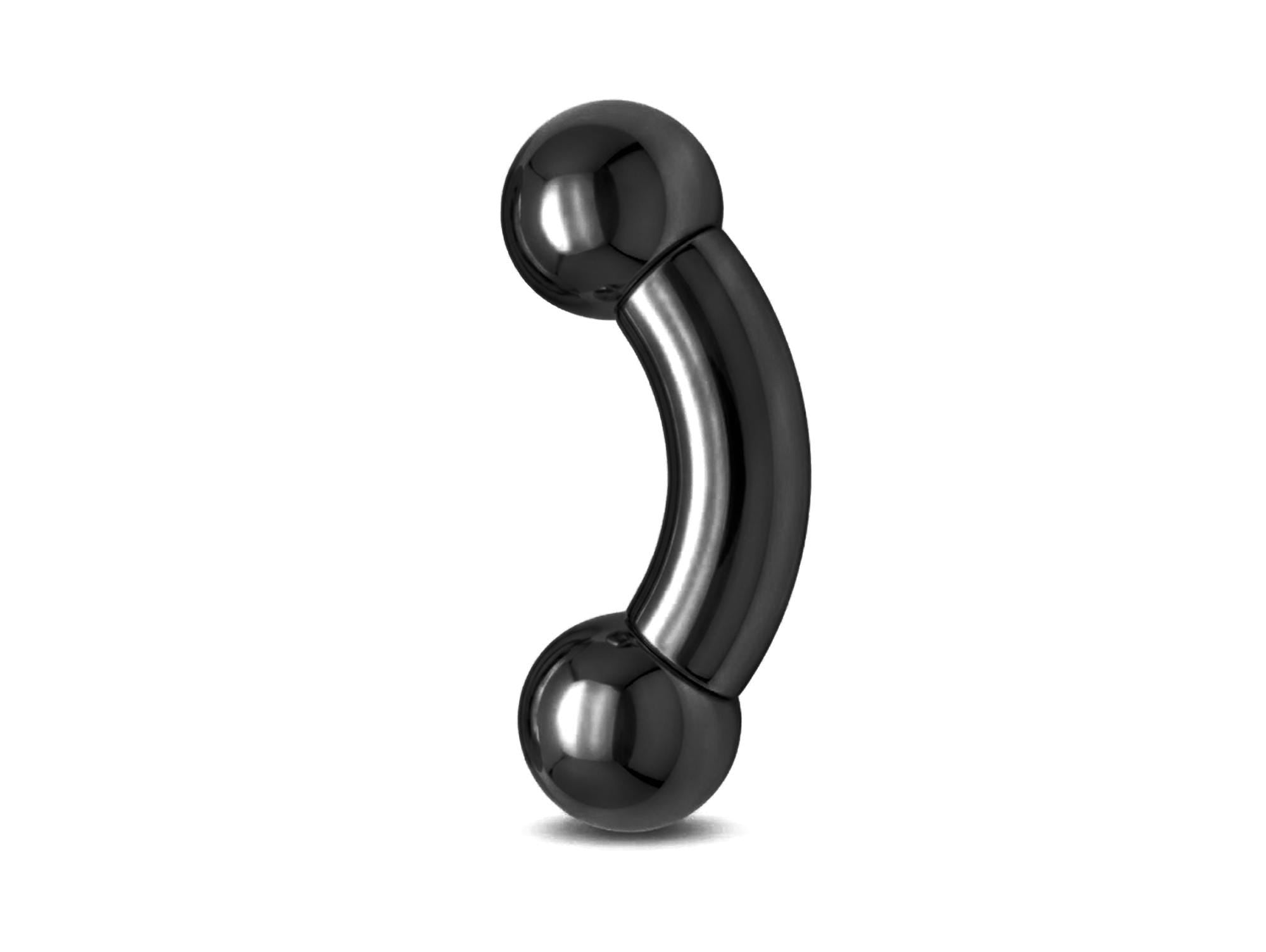 Titanium Black Prince Albert Piercing Big gauges Curve Barbells: Internally Threaded 12G-0G