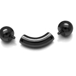 Titanium Black Prince Albert Piercing Big gauges Curve Barbells: Internally Threaded 12G-0G