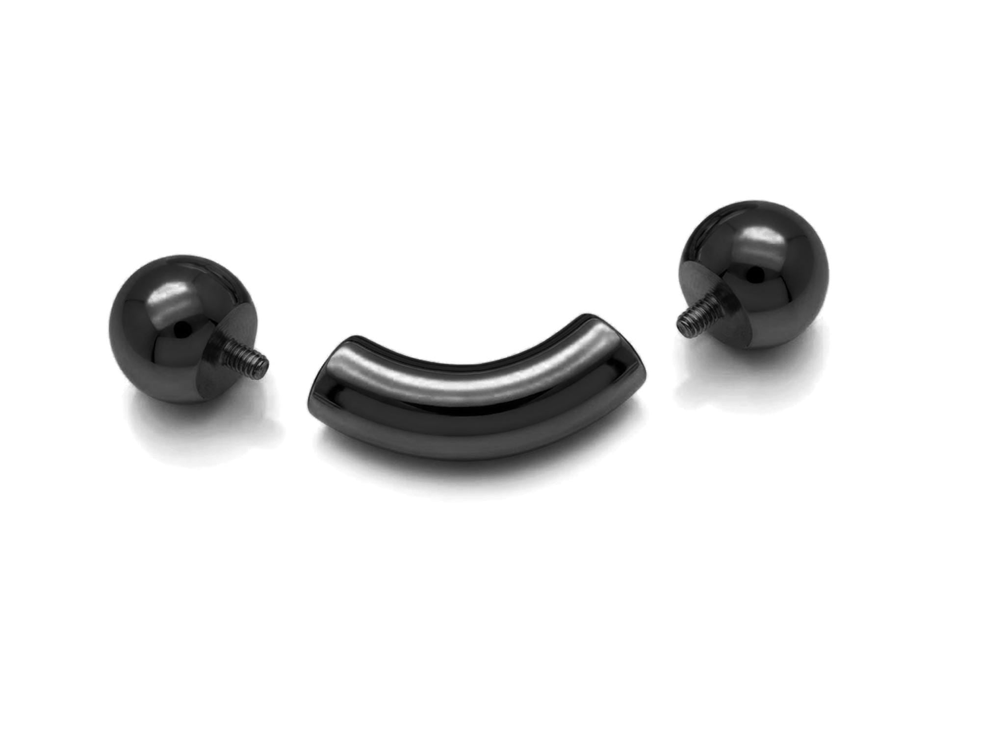 Titanium Black Prince Albert Piercing Big gauges Curve Barbells: Internally Threaded 12G-0G