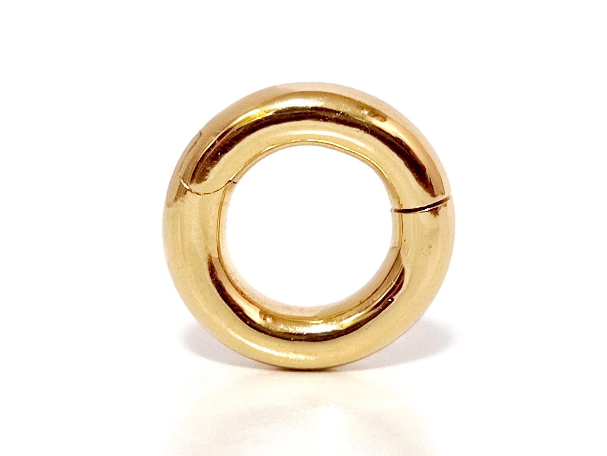 14K Gold Septum Clicker: Big Gauge Hinged Nose Ring, Ear hoops (12G-0G)