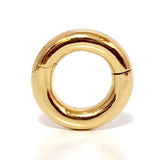 14K Gold Septum Clicker: Big Gauge Hinged Nose Ring, Ear hoops (12G-0G)