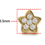 14K Gold Piercing Star shape Tragus Earring 16G Labret Jewellery with clear gemstone