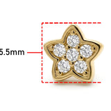 14K Gold Piercing Star shape Tragus Earring 16G Labret Jewellery with clear gemstone