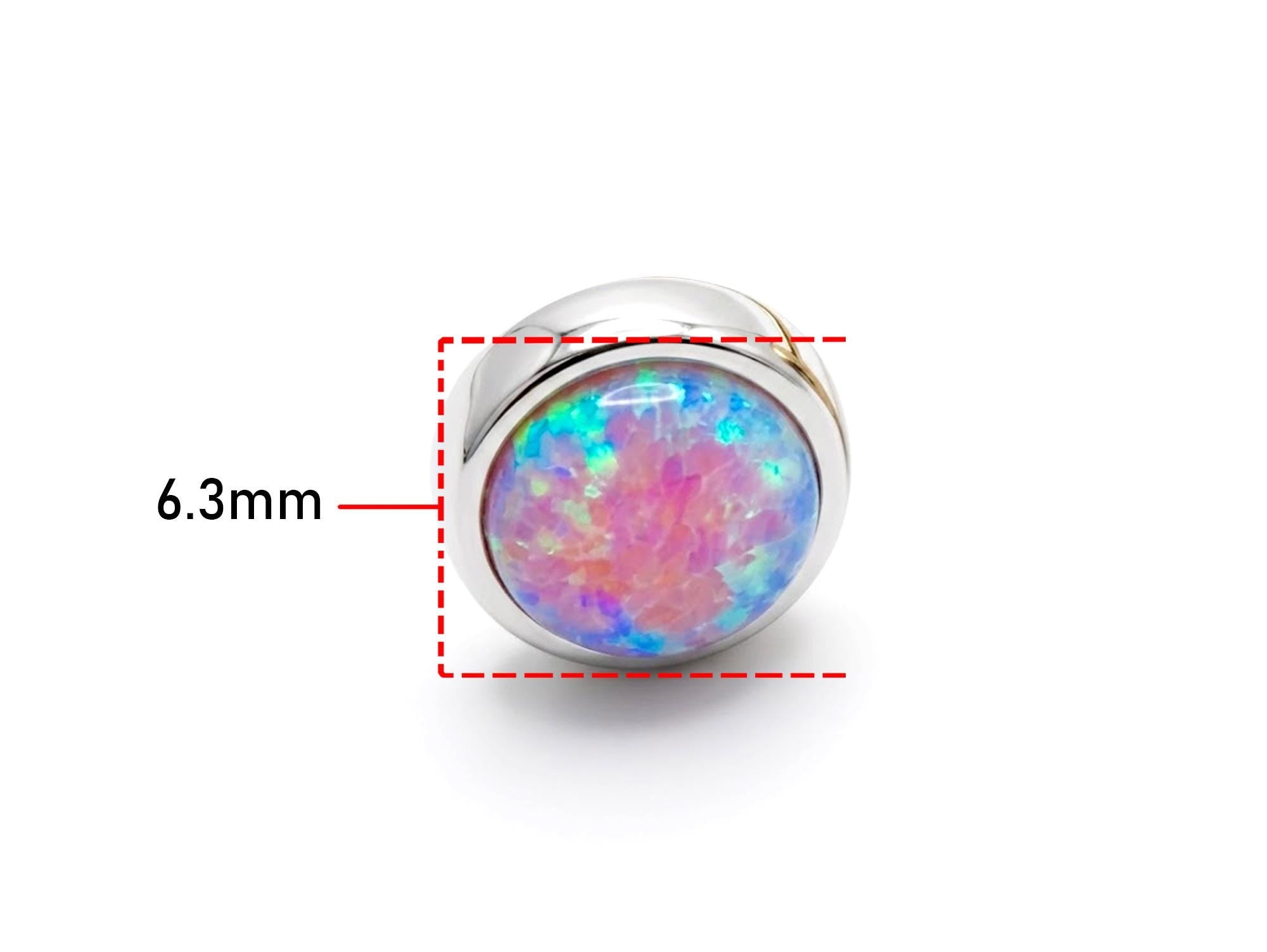 14K Gold Opal Tragus stud Earring 16G Labret Jewellery Cartilage piercing