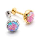 14K Gold Opal Tragus stud Earring 16G Labret Jewellery Cartilage piercing