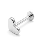 14K Gold Plain Heart Shape Tragus Jewelry, Labret Lip Piercing
