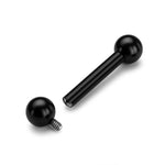 Black Tongue Barbell Big gauges: Internally Threaded 16g to 0G Body Piercing Jewelry