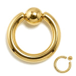 Titanium Gold Captive Bead Ring: Body Piercing Jewelry - Septum, Lip, Ear
