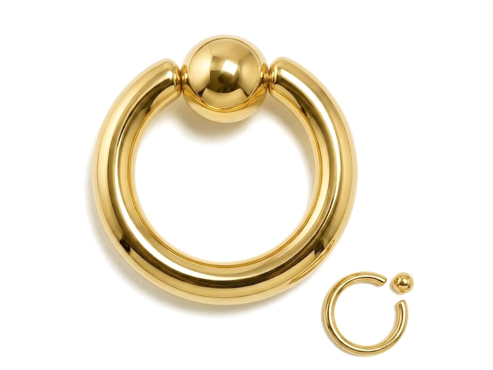 Titanium Gold Captive Bead Ring: Body Piercing Jewelry - Septum, Lip, Ear