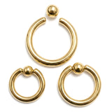 Titanium Gold Captive Bead Ring: Body Piercing Jewelry - Septum, Lip, Ear