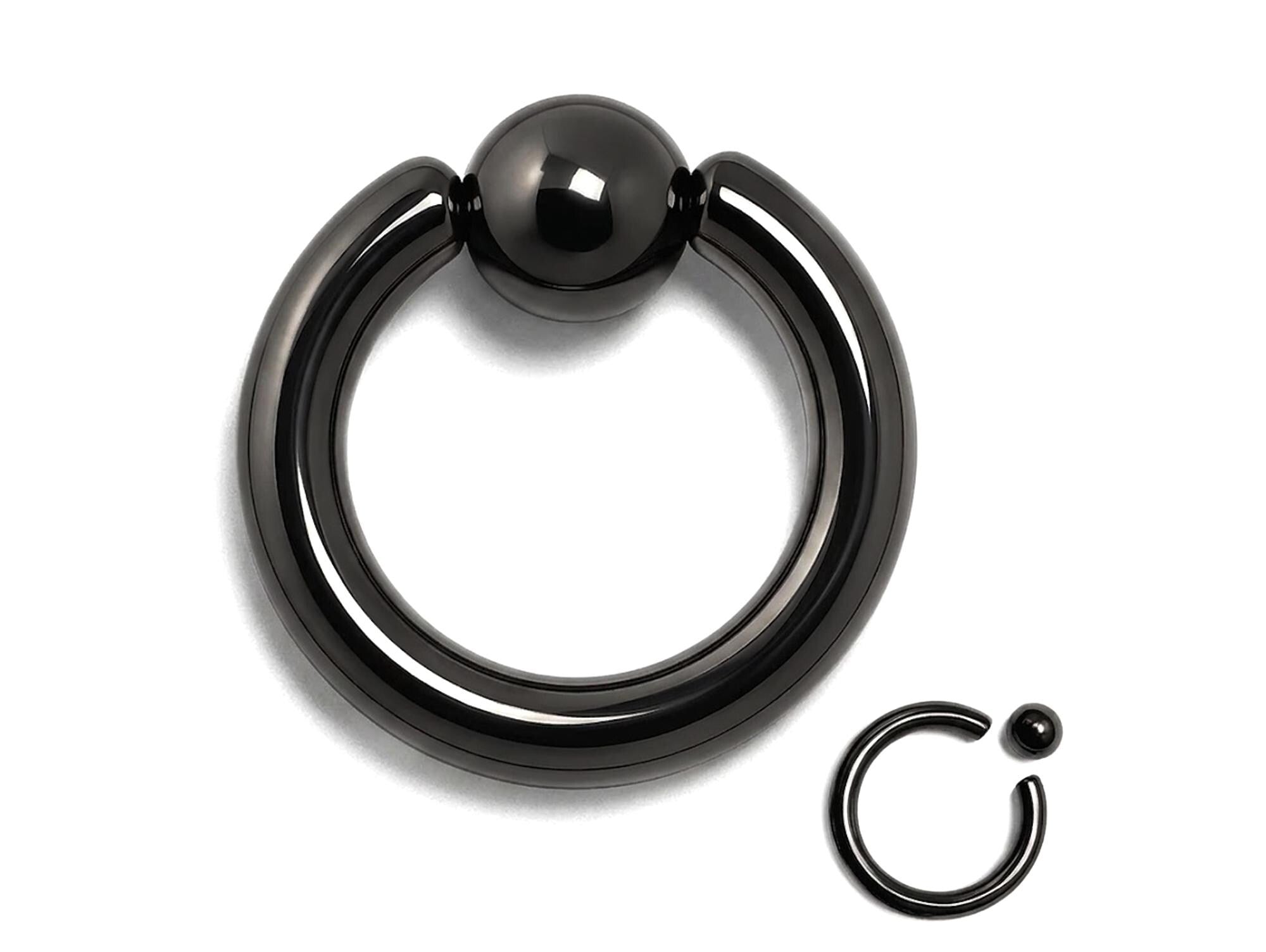 Titanium Black Captive Bead Ring: Body Piercing Jewelry - Septum, Lip, Ear