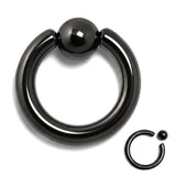 Titanium Black Captive Bead Ring: Body Piercing Jewelry - Septum, Lip, Ear