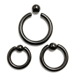 Titanium Black Captive Bead Ring: Body Piercing Jewelry - Septum, Lip, Ear