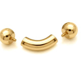 Titanium Gold Prince Albert Piercing Big gauges Curve Barbells: Internally Threaded 12G-0G