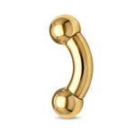 Titanium Gold Prince Albert Piercing Big gauges Curve Barbells: Internally Threaded 12G-0G