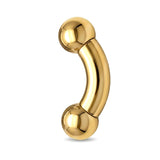 Titanium Gold Prince Albert Piercing Big gauges Curve Barbells: Internally Threaded 12G-0G