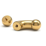 Titanium Gold Prince Albert Piercing Big gauges Curve Barbells: Internally Threaded 12G-0G
