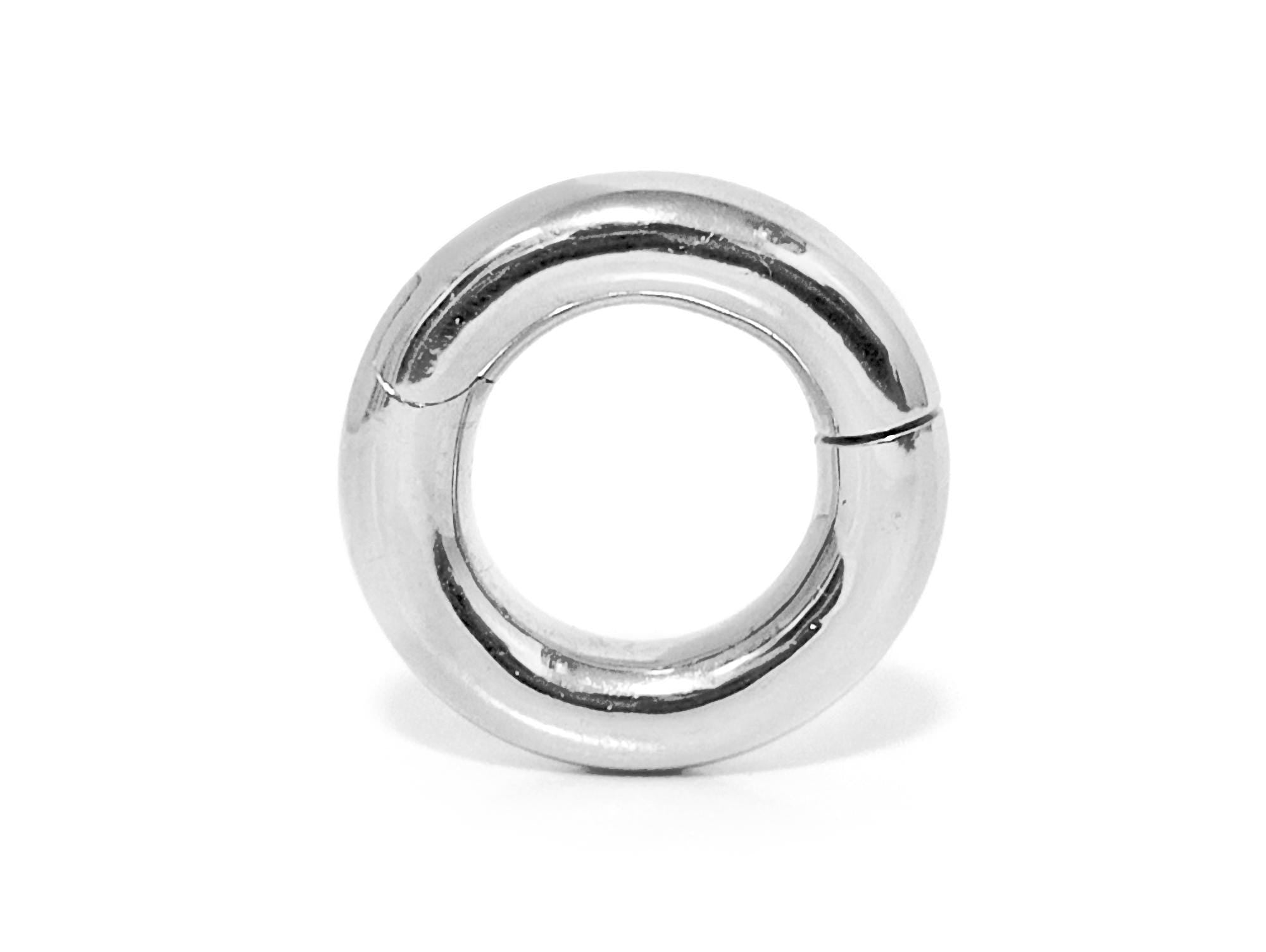 14K White Gold Septum Clicker: Big Gauge Hinged Nose Ring, Ear hoops (12G-0G)
