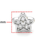 Tragus Flower Earring 16G Labret Jewellery with 5 petals gemstone - 14K Gold Piercing