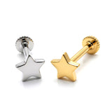 14K Gold Piercing Tragus Earring Star design 16G Labret Jewellery Cartilage piercing