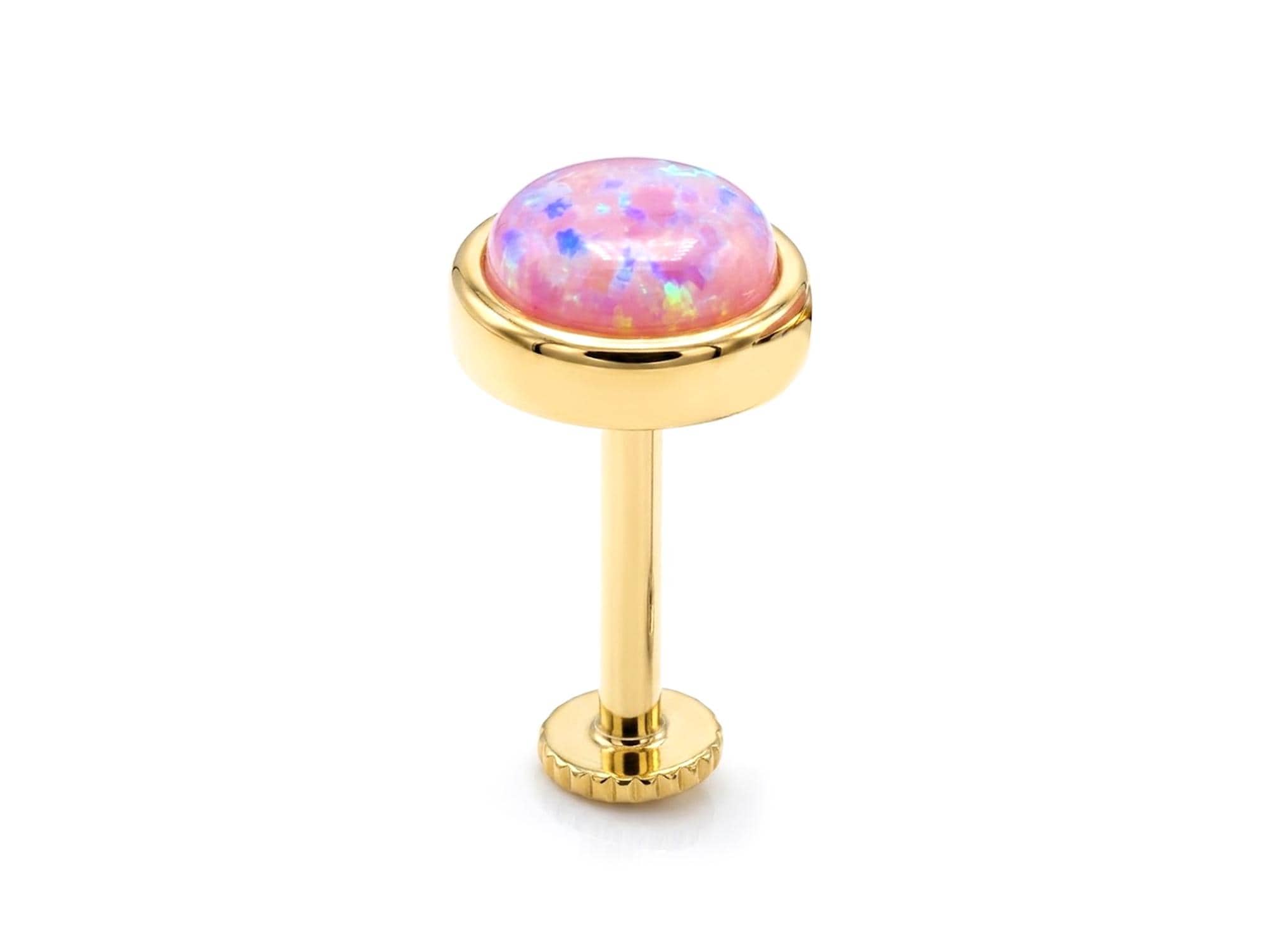 14K Gold Opal Tragus stud Earring 16G Labret Jewellery Cartilage piercing