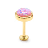 14K Gold Opal Tragus stud Earring 16G Labret Jewellery Cartilage piercing