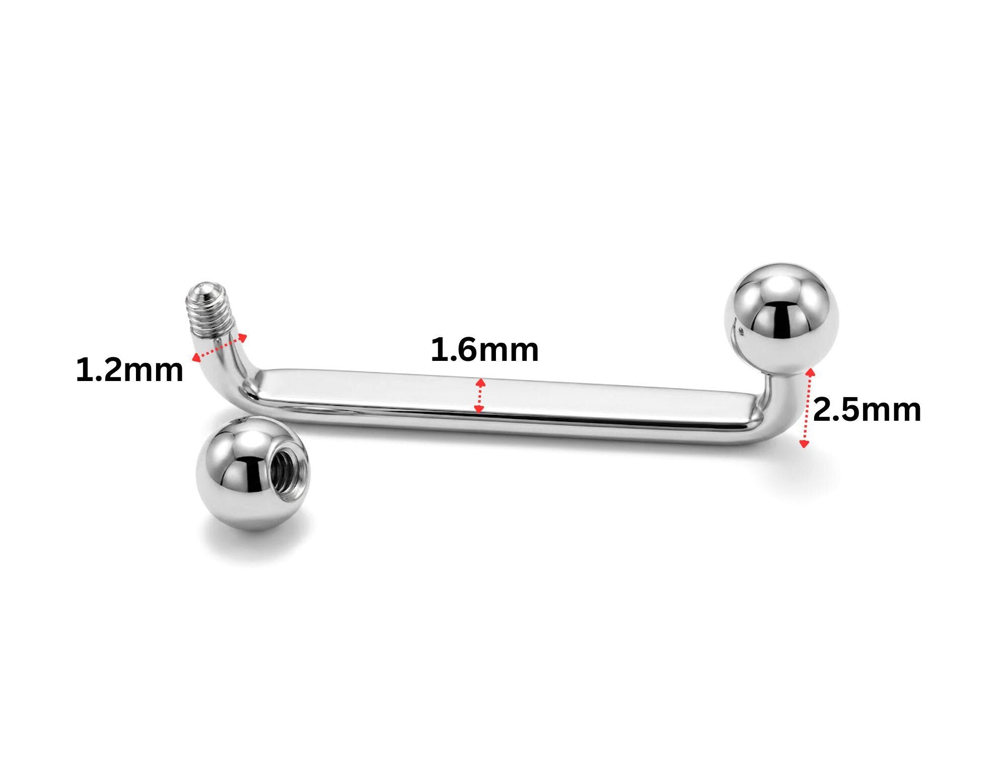 Titanium Staple Barbell, Surface Piercing Body Jewellery for Anti Eyebrow, Nape, Cleavage