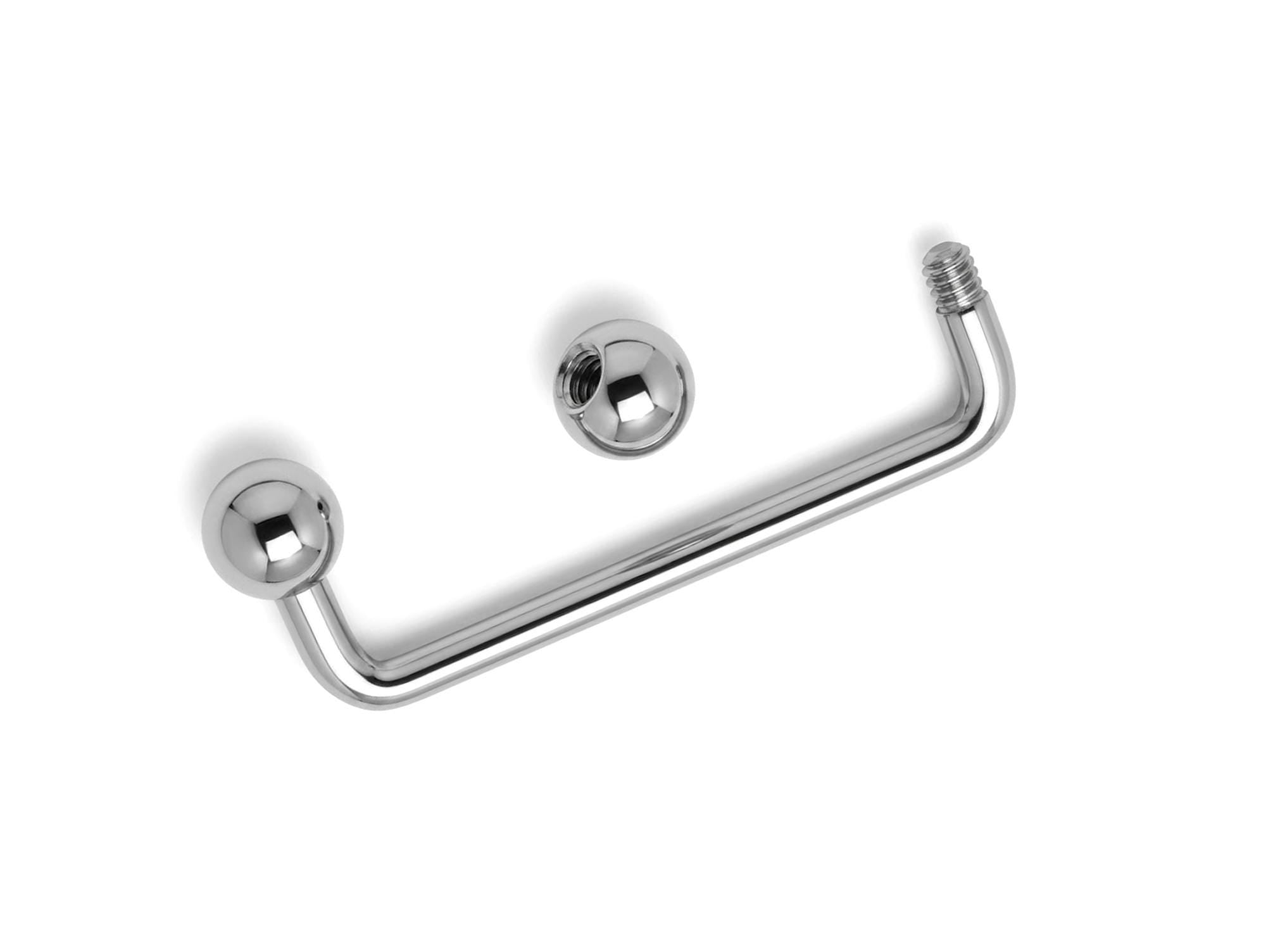 Titanium Staple Barbell, Surface Piercing Body Jewellery for Anti Eyebrow, Nape, Cleavage