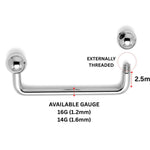 Staple Barbell, Surface Piercing Body Jewellery for Anti Eyebrow, Nape, Cleavage