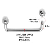 Staple Barbell, Surface Piercing Body Jewellery for Anti Eyebrow, Nape, Cleavage