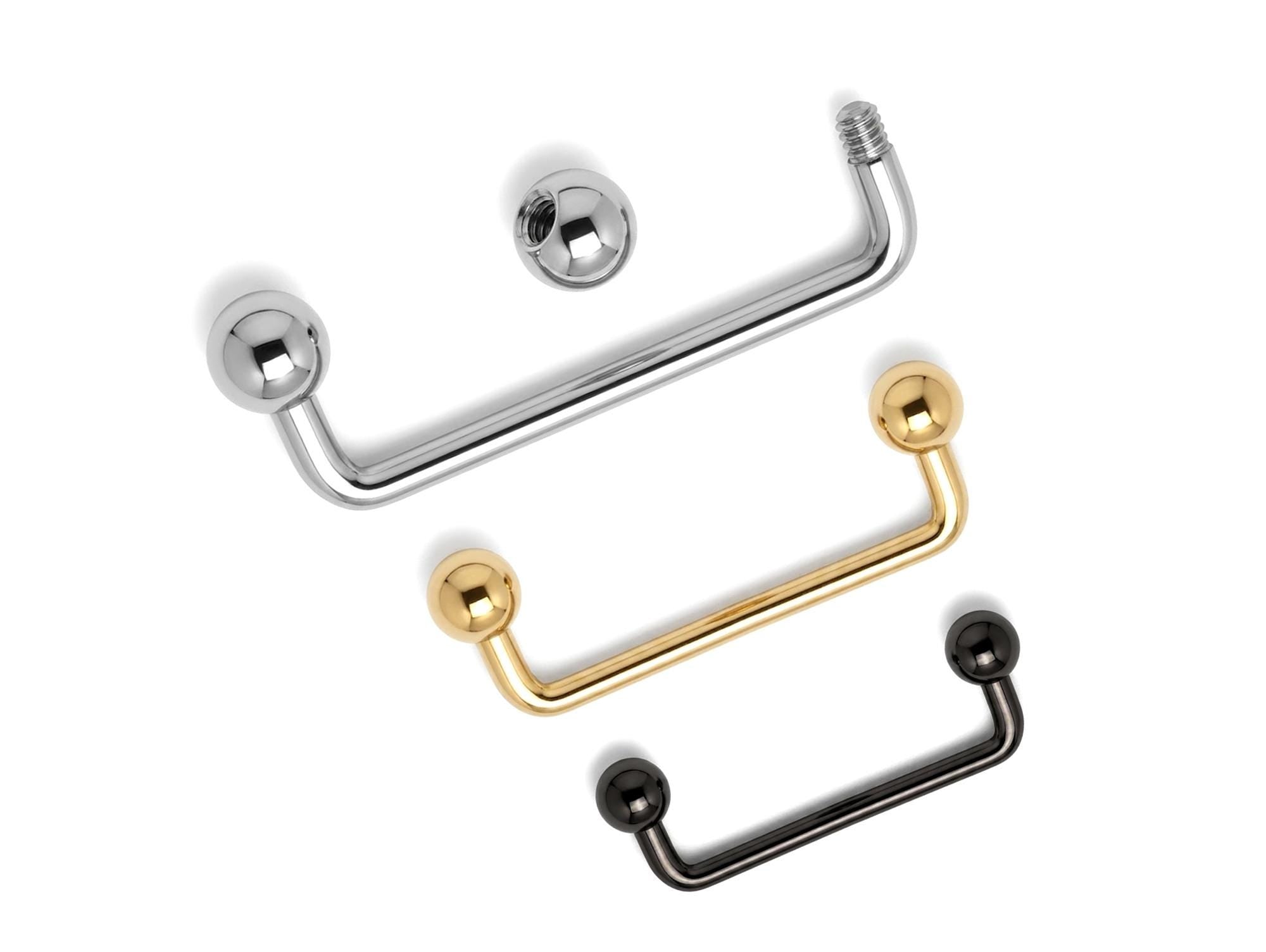 Staple Barbell, Surface Piercing Body Jewellery for Anti Eyebrow, Nape, Cleavage
