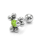 Helix Cartilage Earring Ball Design 14G Barbell Piercing with CZ Stone Crystals