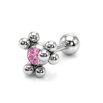 Helix Cartilage Earring Ball Design 14G Barbell Piercing with CZ Stone Crystals