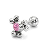 Helix Cartilage Earring Ball Design 14G Barbell Piercing with CZ Stone Crystals