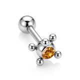 Unique Ball Design Helix Bar Cartilage Earring 14G Barbell Piercing with CZ Stone Crystals