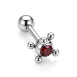 Unique Ball Design Helix Bar Cartilage Earring 14G Barbell Piercing with CZ Stone Crystals