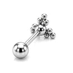 Triangular Cluster Ball Design 14G Barbell Piercing Helix Cartilage Earring with CZ Stone Crystals