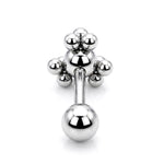 Helix Cartilage Earring Ball Design 14G Barbell Piercing with CZ Stone Crystals
