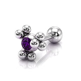 Helix Cartilage Earring Ball Design 14G Barbell Piercing with CZ Stone Crystals
