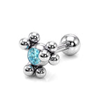 Helix Cartilage Earring Ball Design 14G Barbell Piercing with CZ Stone Crystals