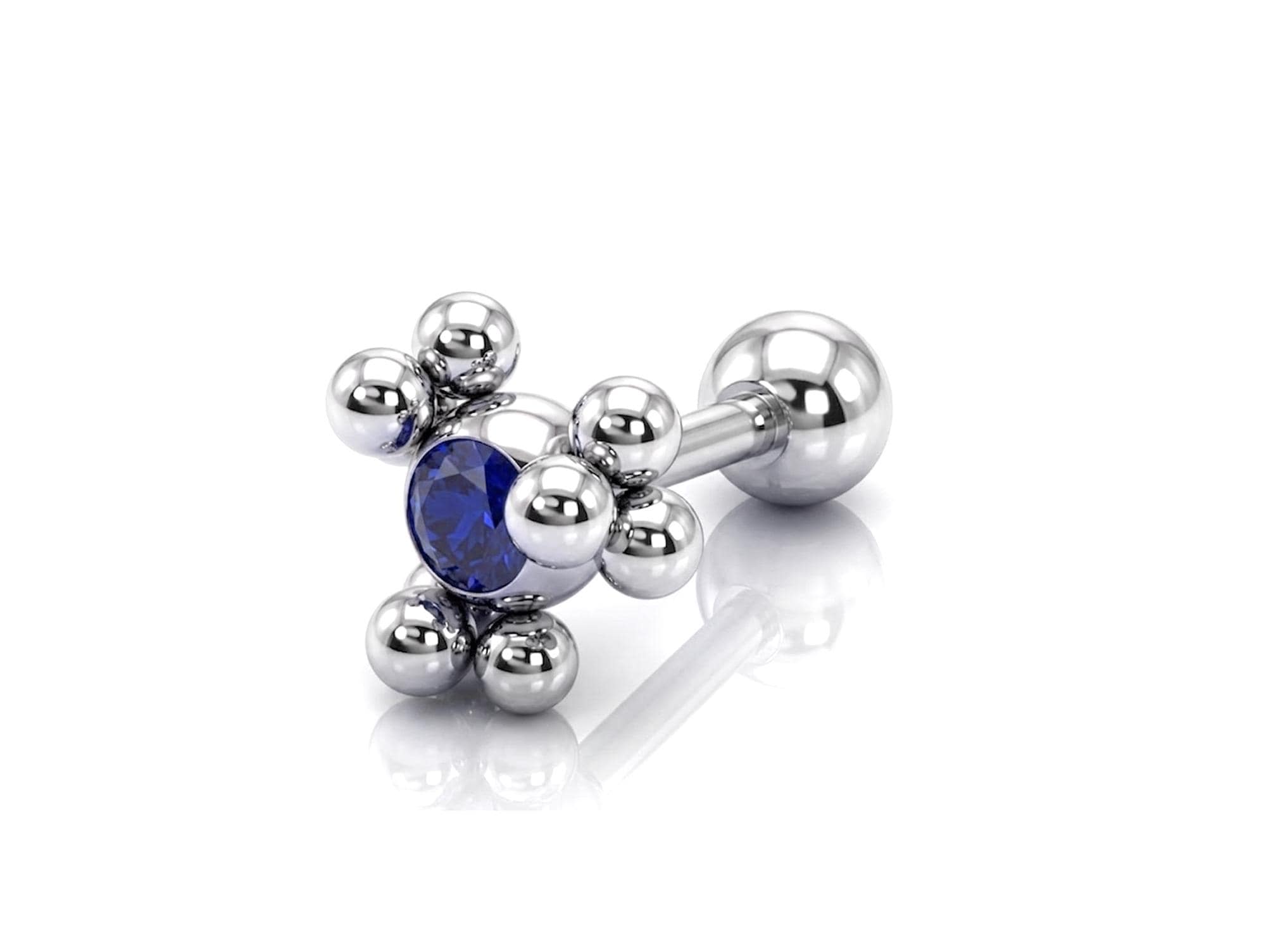 Helix Cartilage Earring Ball Design 14G Barbell Piercing with CZ Stone Crystals