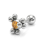 Helix Cartilage Earring Ball Design 14G Barbell Piercing with CZ Stone Crystals
