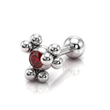 Helix Cartilage Earring Ball Design 14G Barbell Piercing with CZ Stone Crystals