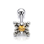 Flower Ball Design Helix Cartilage Earring 14G Barbell Piercing with CZ Stone Crystals
