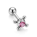 Unique Ball Design Helix Bar Cartilage Earring 14G Barbell Piercing with CZ Stone Crystals
