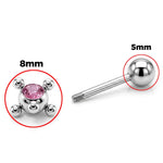 Unique Ball Design Helix Bar Cartilage Earring 14G Barbell Piercing with CZ Stone Crystals